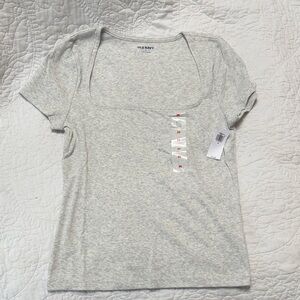 NWT Grey ribbed tee sz M